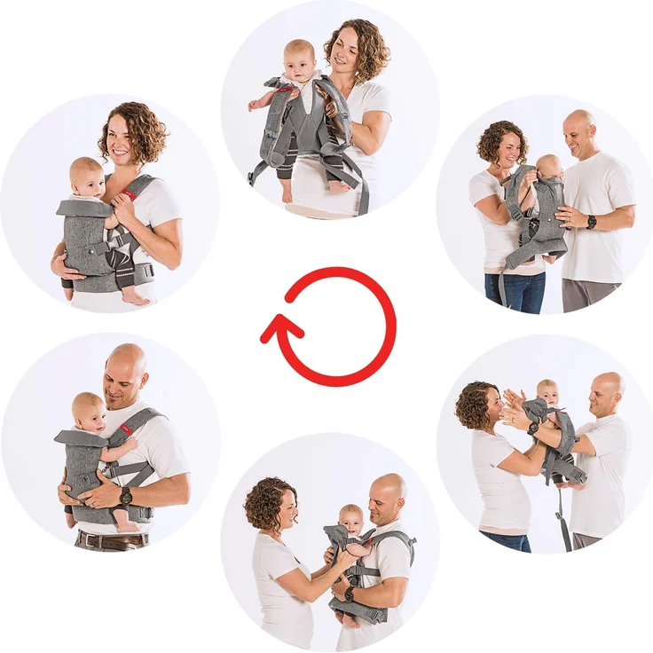 You+Me Babytrage Neugeborene ab Geburt 4-in-1 – Ergonomische Front und Rucksack Baby Tragesystem Für Säuglinge und Kleinkinder von 3,6-14,5 kg – Bild 8