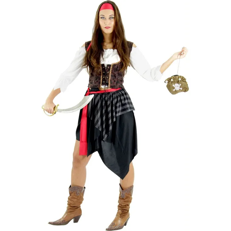 Piraten Kostüm für Damen Fasching Piratin Rock Piratenbraut Frauen Karneval Fasching Größe XL