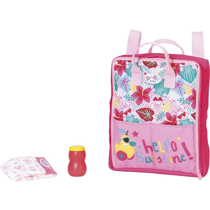 Zapf Creation 829233 BABY born Holiday Wickelrucksack Puppenzubehör 43 cm, pink/bunt