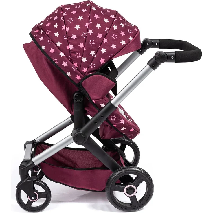 Bayer Design Kombi-Puppenwagen Xeo Sterne bordeaux – Bild 4