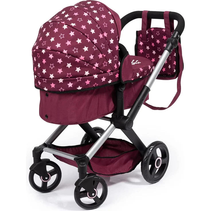 Bayer Design Kombi-Puppenwagen Xeo Sterne bordeaux – Bild 2