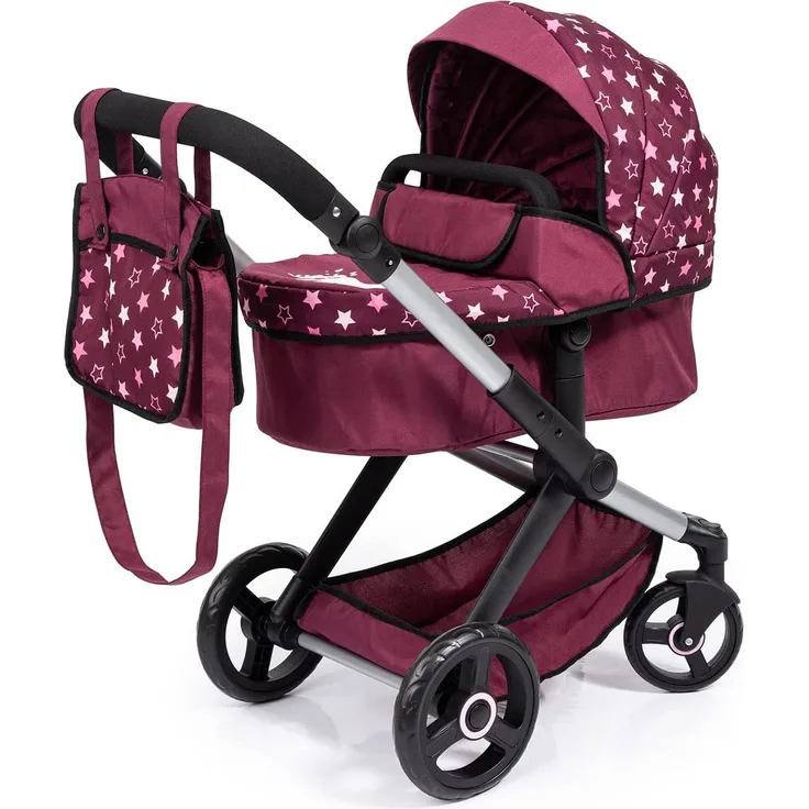 Bayer Design Kombi-Puppenwagen Xeo Sterne bordeaux