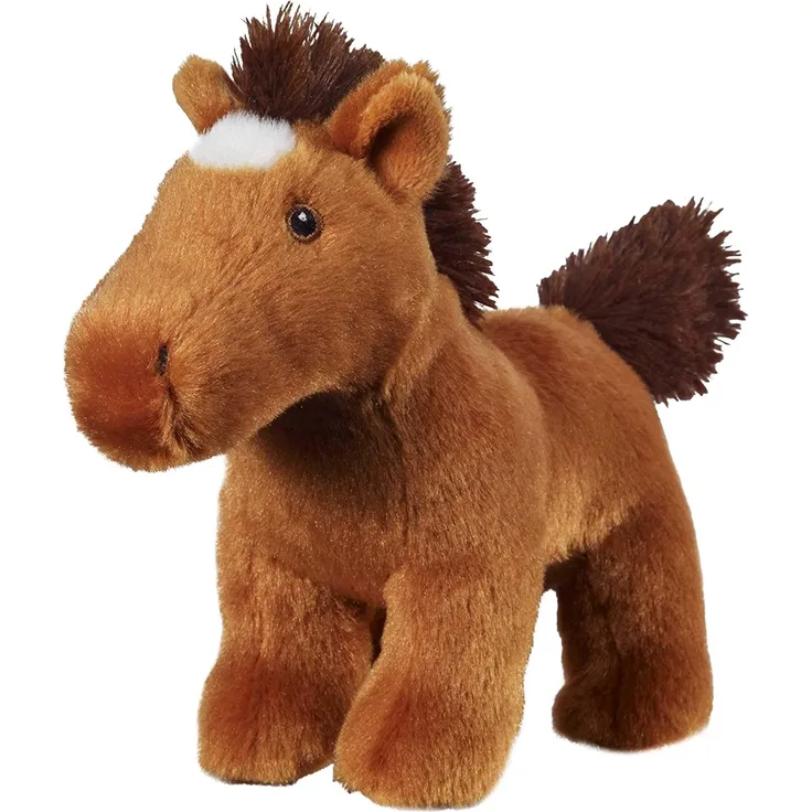 Bauer Spielwaren I Like My Planet - Pferd: Kuscheltier aus softem Plüsch, hergestellt aus recycelten PET-Flaschen, 100 % recycelt, stehend, 15 cm, braun (12918)