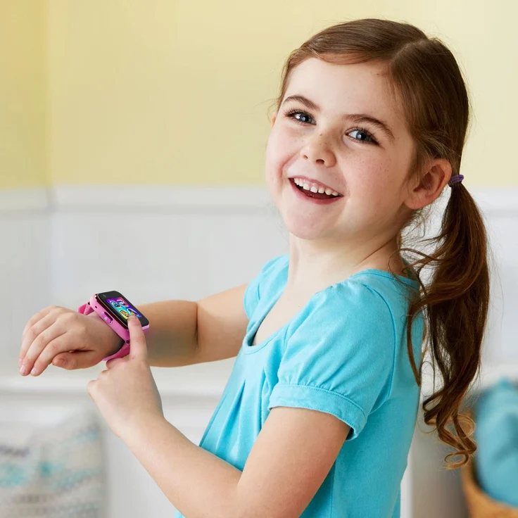 VTech 'Kidizoom Smart Watch DX2', ab 5 Jahren, LCD Farb-Touchdisplay (1,41", 128 x 128 Pixel), inkl. vielen lustigen Uhrmotiven zum Wechseln und aufregenden Bewegungsspielen, pink – Bild 5