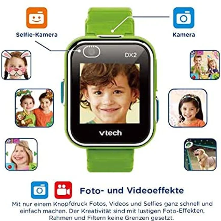 VTech 'Kidizoom Smart Watch DX2', ab 5 Jahren, LCD Farb-Touchdisplay (1,41", 128 x 128 Pixel), inkl. vielen lustigen Uhrmotiven zum Wechseln und aufregenden Bewegungsspielen, pink – Bild 9