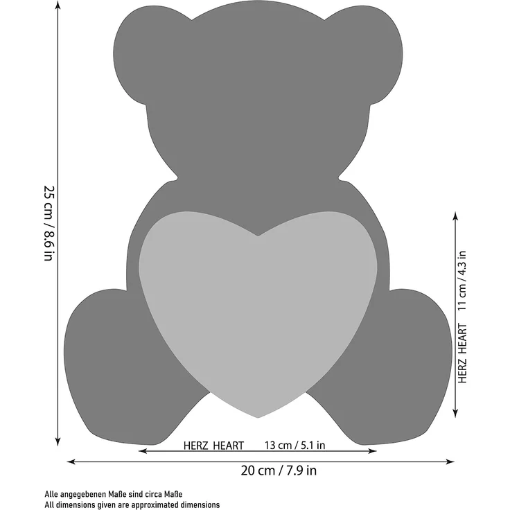 Teddy Plüschbär mit Herz Pink - I Love You - 25 cm - Teddybär - Stofftier Rosa - Preisvergleich – Bild 6