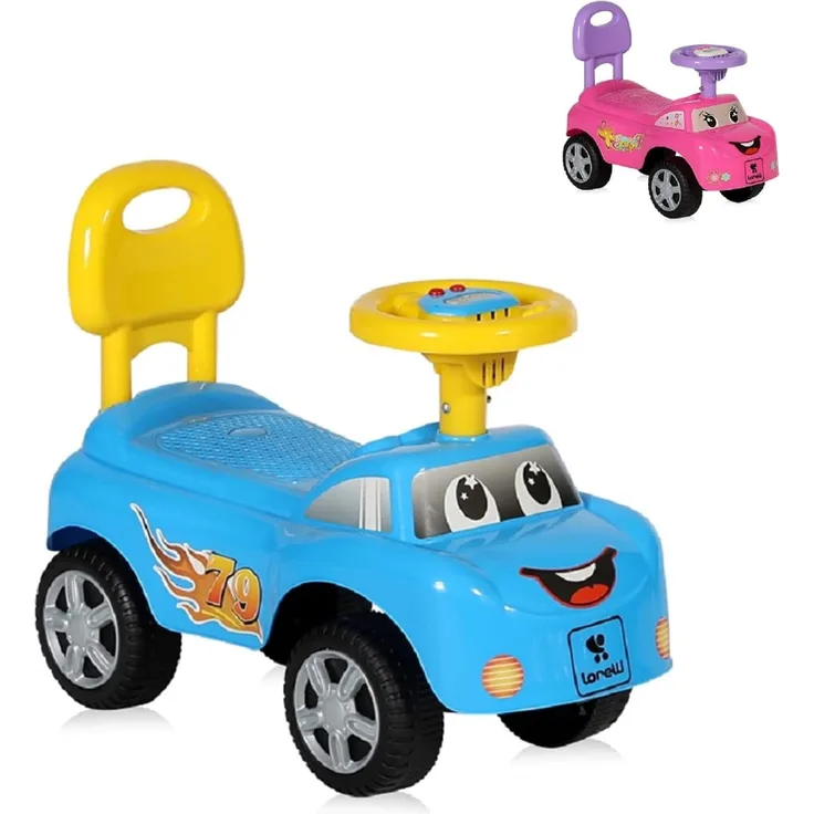 Lorelli Rutscher Kinderauto My Friend, ab 12 Monaten, Musikfunktion, Rückenlehne blau