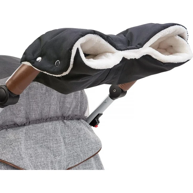 Kinderwagen Handwärmer,DIAOPROTECT Kinderwagen Handschuhe Handmuff mit Fleece Innenseite,Kinderwagenmuff Atmungsaktiv Wasserfest Winddicht, Universalgröße für Kinderwagen Buggy,Radanhänger(Schwarz) – Bild 1