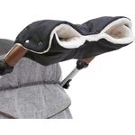 Kinderwagen Handwärmer,DIAOPROTECT Kinderwagen Handschuhe Handmuff mit Fleece Innenseite,Kinderwagenmuff Atmungsaktiv Wasserfest Winddicht, Universalgröße für Kinderwagen Buggy,Radanhänger(Schwarz)