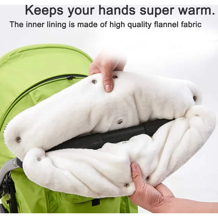 Kinderwagen Handwärmer,DIAOPROTECT Kinderwagen Handschuhe Handmuff mit Fleece Innenseite,Kinderwagenmuff Atmungsaktiv Wasserfest Winddicht, Universalgröße für Kinderwagen Buggy,Radanhänger(Schwarz) – Bild 3