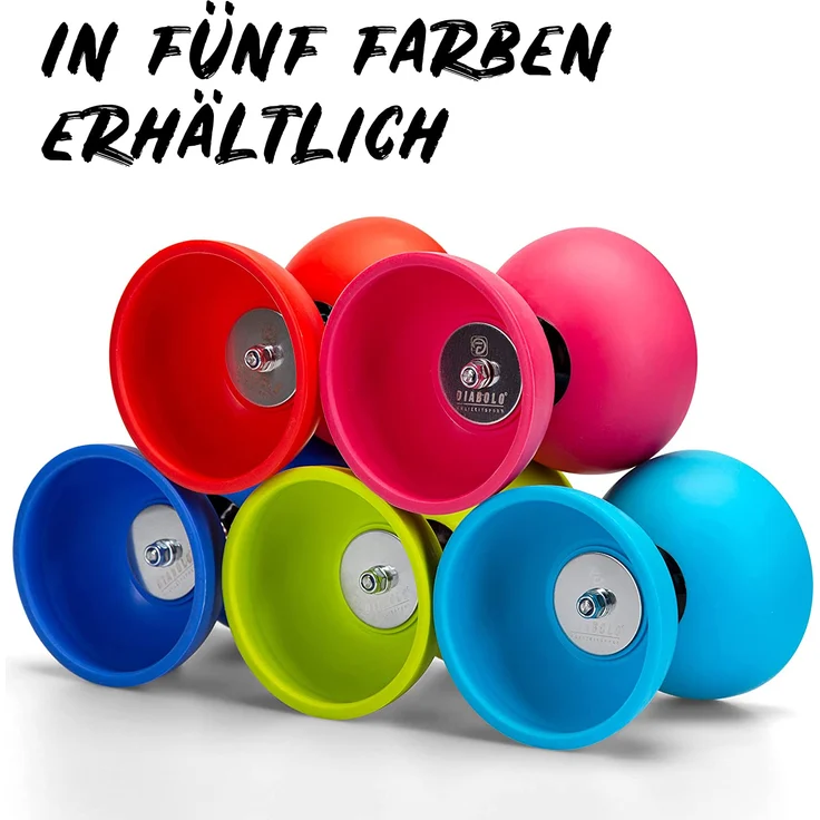Diabolo Freizeitsport Jonglier-Set Pro mit kugelgelagertem Diabolo (rot), Handsticks aus Aluminium, Ersatzschnur (160cm) und Gedruckter Anleitung - mit Geschenkverpackung ideal zum Verschenken – Bild 6