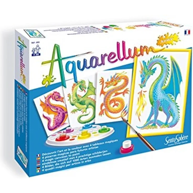Sentosphere 00693 Aquarellum Junior, Malset für Kinder, Motiv Drachen, Bastelset, Kreativ-Set, DIY
