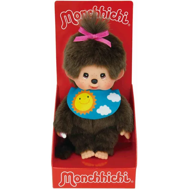 Sleepy Schlafaugen-Mädchen | 20 cm | Monchhichi Puppe | mit Latz zum Wenden