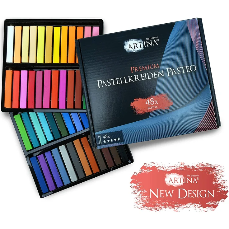 Artina 48er Pastellkreide Set Pasteo - Softpastellfarben in Studio Qualität als feine Kreide Stifte Softpastellkreide Weichpastell für die Kunst – Bild 3