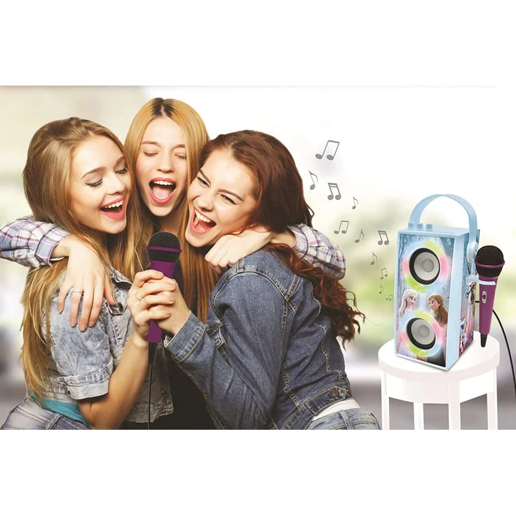 Lexibook BTP180FZZ Disney Frozen-Tragbarer Bluetooth-Lichtlautsprecher mit Mikrofon, Stereoanlage, Lichteffekten, Karaoke, Kabelloser, USB, SD-Karte, Akku, Blau - Preisvergleich – Bild 8