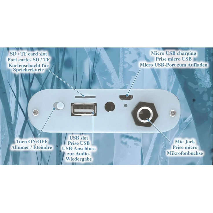 Lexibook BTP180FZZ Disney Frozen-Tragbarer Bluetooth-Lichtlautsprecher mit Mikrofon, Stereoanlage, Lichteffekten, Karaoke, Kabelloser, USB, SD-Karte, Akku, Blau - Preisvergleich – Bild 5