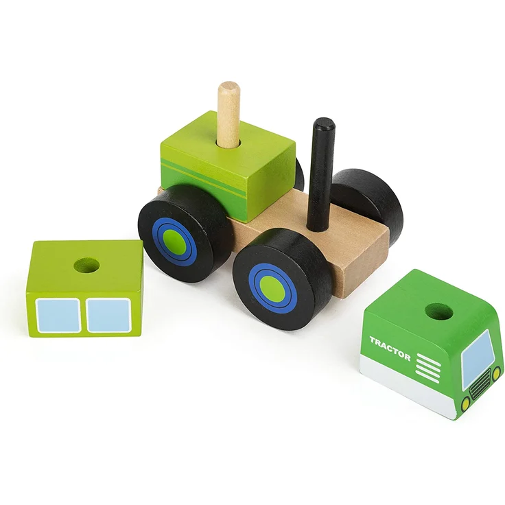 Small Foot 11073 Konstruktionsfahrzeug Traktor aus Holz, FSC 100%-Zertifiziert Spielzeug, Mehrfarbig – Bild 3