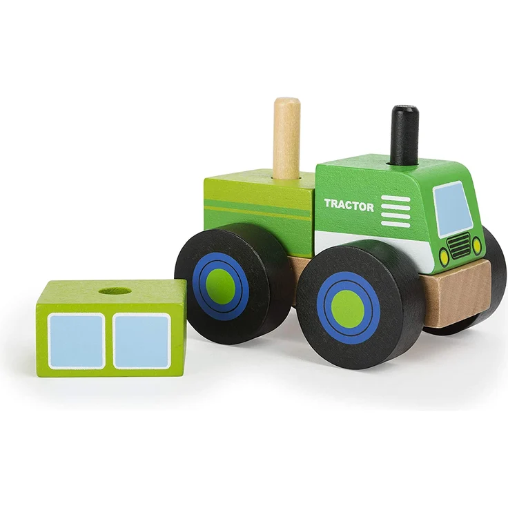 Small Foot 11073 Konstruktionsfahrzeug Traktor aus Holz, FSC 100%-Zertifiziert Spielzeug, Mehrfarbig – Bild 2