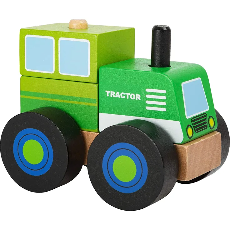 Small Foot 11073 Konstruktionsfahrzeug Traktor aus Holz, FSC 100%-Zertifiziert Spielzeug, Mehrfarbig