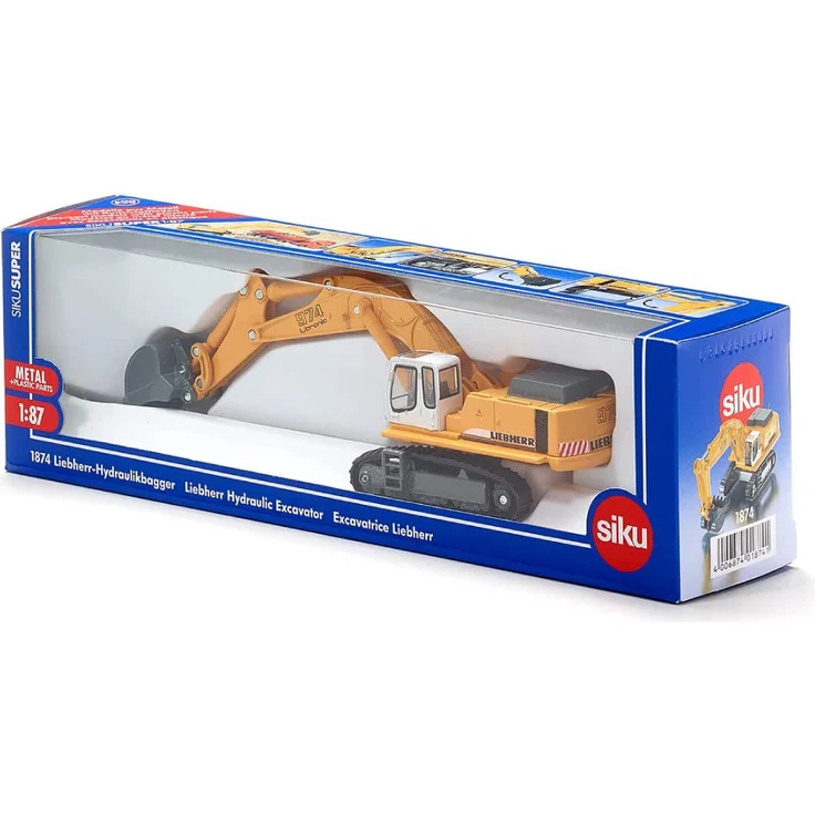 siku 1874, Liebherr Hydraulikbagger, 1:87, Metall/Kunststoff, Gelb, Beweglicher Baggerarm – Bild 6