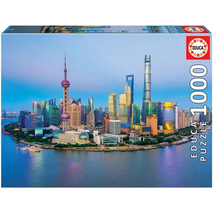 Carletto 9219254 - Educa, Shanghai bei Sonnenuntergang, Puzzle, 1000 Teile