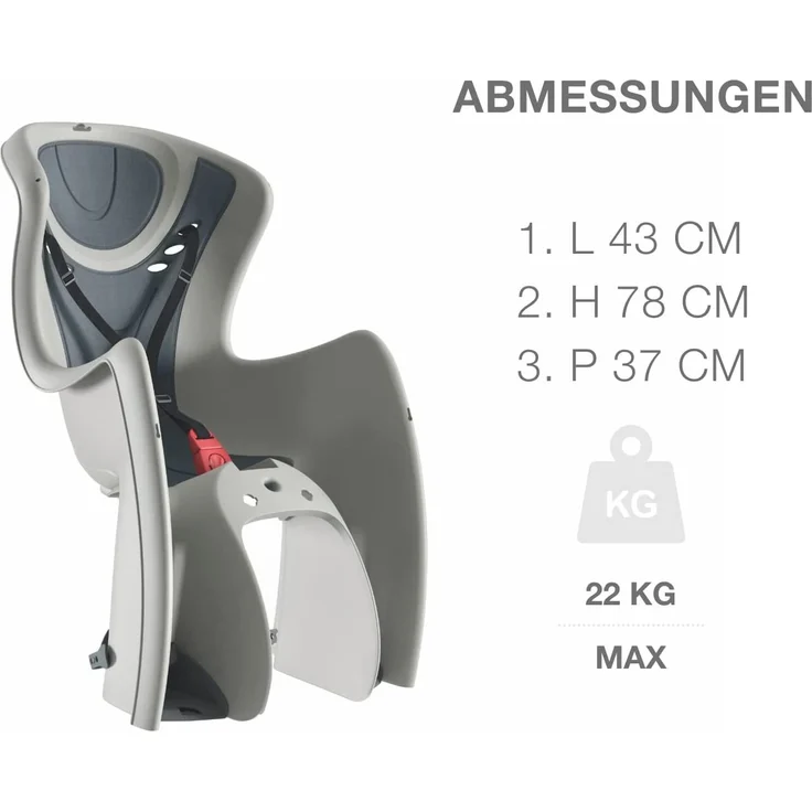 OK Baby Kindersitz Baby Shield für Gepäckträger von E-Bike & Fahrrad Silber – Bild 4