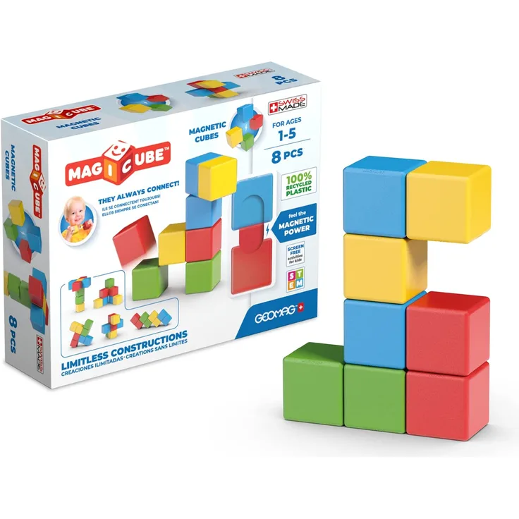 Geomag MagiCube FullColor Recycled Try me Neodym-Magnet-Spielzeug 1 Jahr(e) Mehrfarbig