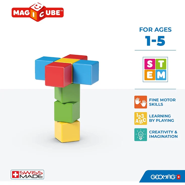 Geomag MagiCube FullColor Recycled Try me Neodym-Magnet-Spielzeug 1 Jahr(e) Mehrfarbig – Bild 4