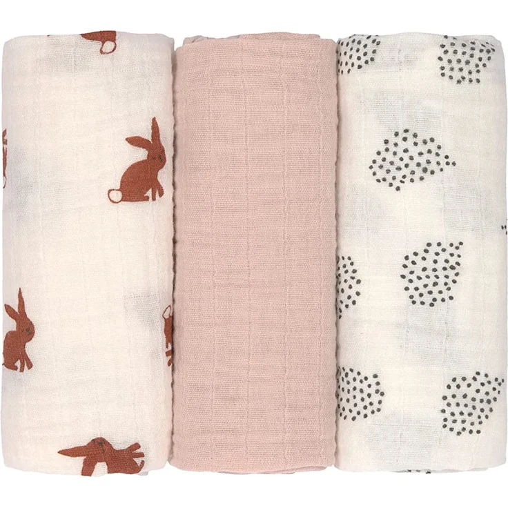 Laessig Little Forest Rabbit Wickeltuch 3 Stück Beige – Bild 2