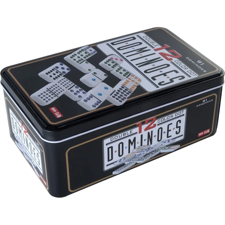 Engelhart - 250103 - Domino Doppel 12 in Metalldose - Kinder und Erwachsene Taktik Spiel - Brettspiel – Bild 2