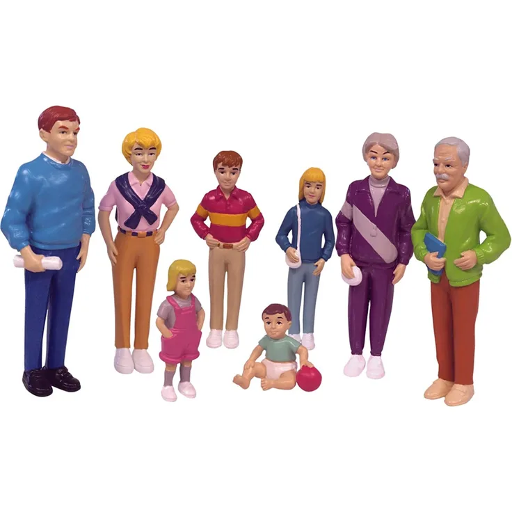 Miniland 27395 - Europäische Familie 8 Figuren 12,5 cm / 4,5 cm