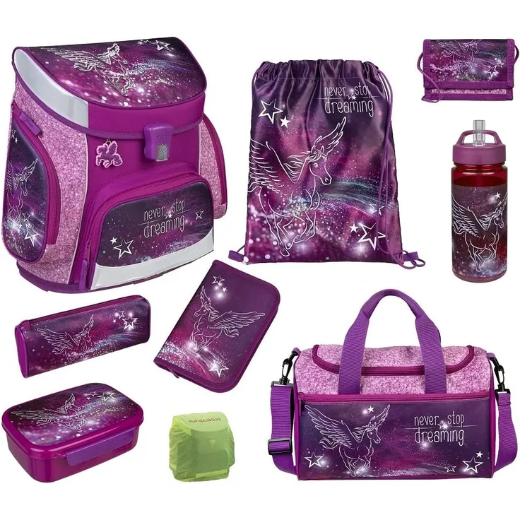 PEGASUS Schulranzen Set Scooli CampusFit Ranzen 9-teilig mit Sporttasche