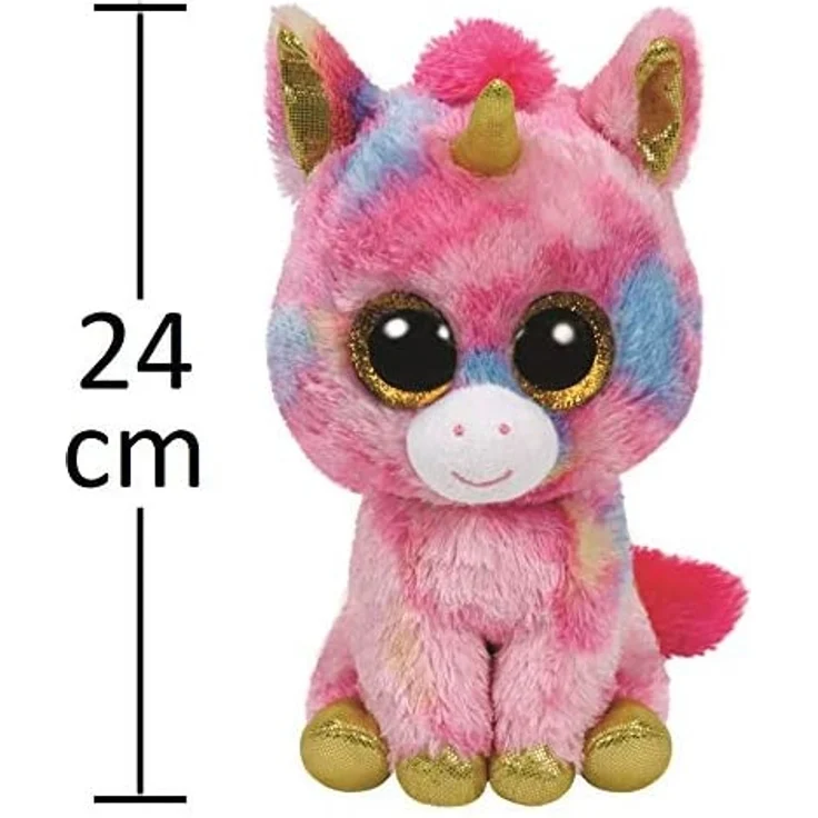 Ty Plüschtier - Fantasia Buddy - Einhorn mit Glitzeraugen, Beanie Boo's, Large, 24 cm, mehrfarbig – Bild 5