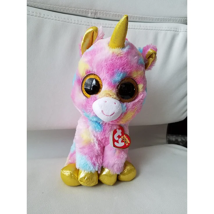 Ty Plüschtier - Fantasia Buddy - Einhorn mit Glitzeraugen, Beanie Boo's, Large, 24 cm, mehrfarbig – Bild 6