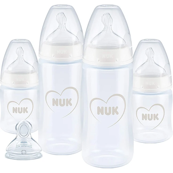 NUK First Choice+ Komplettes Fütterungsset | Vario Express sterilisator, 4x babyflaschen, 1x Babyflaschensauger, flaschenwärmer und mehr | Herz (neutral) | 9 stück – Bild 2