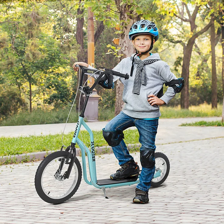 Kinderroller mit Handbremse (Farbe: blau) – Bild 2