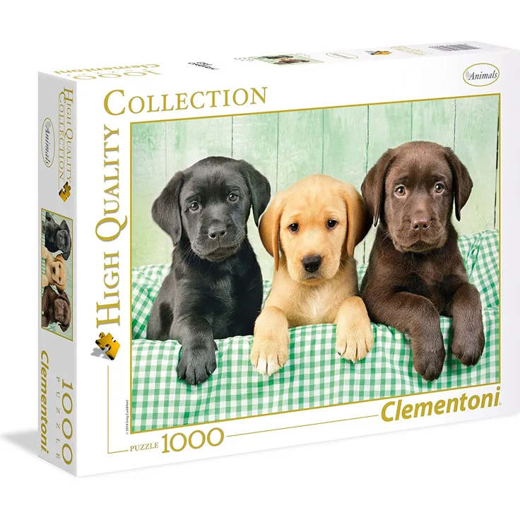 Clementoni 39279.7 - 1000 T Collection DREI Labradore, Klassische Puzzle