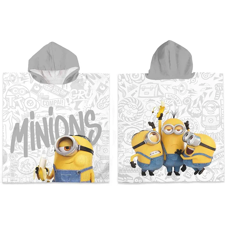 Minions Banana Badeponcho Kapuze Duschtuch Badetuch Strandtuch 50x115cm