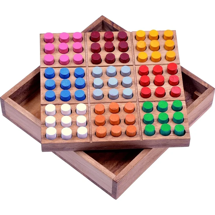 Farb Sudoku - Spielfeld 16 x 16 cm - Steckspiel mit farbigen Steckern – Bild 1