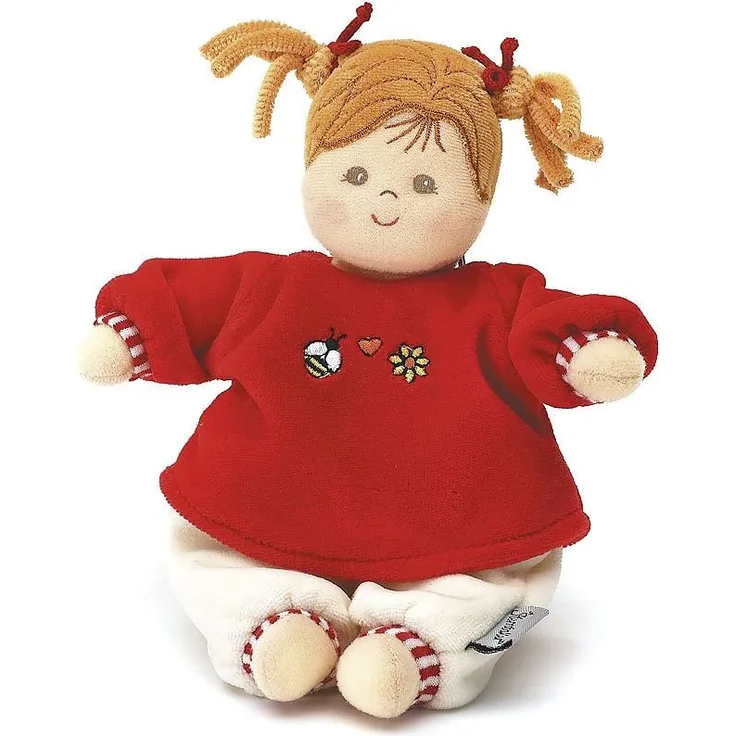 Sterntaler Spielpuppe Magdalena, Integrierte Rassel, Alter: Für Babys ab der Geburt, 23 cm, Rot/Beige