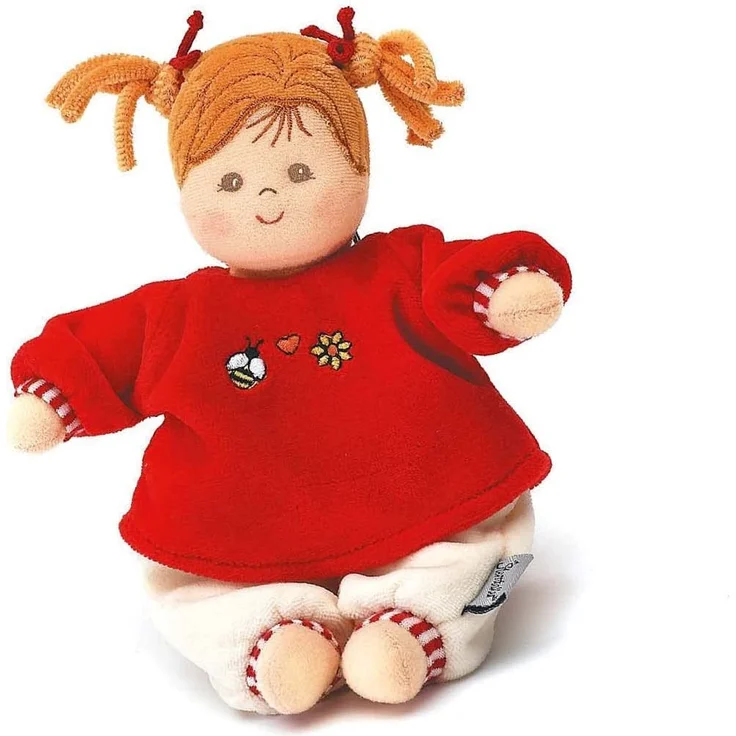 Sterntaler Spielpuppe Magdalena, Integrierte Rassel, Alter: Für Babys ab der Geburt, 23 cm, Rot/Beige – Bild 2