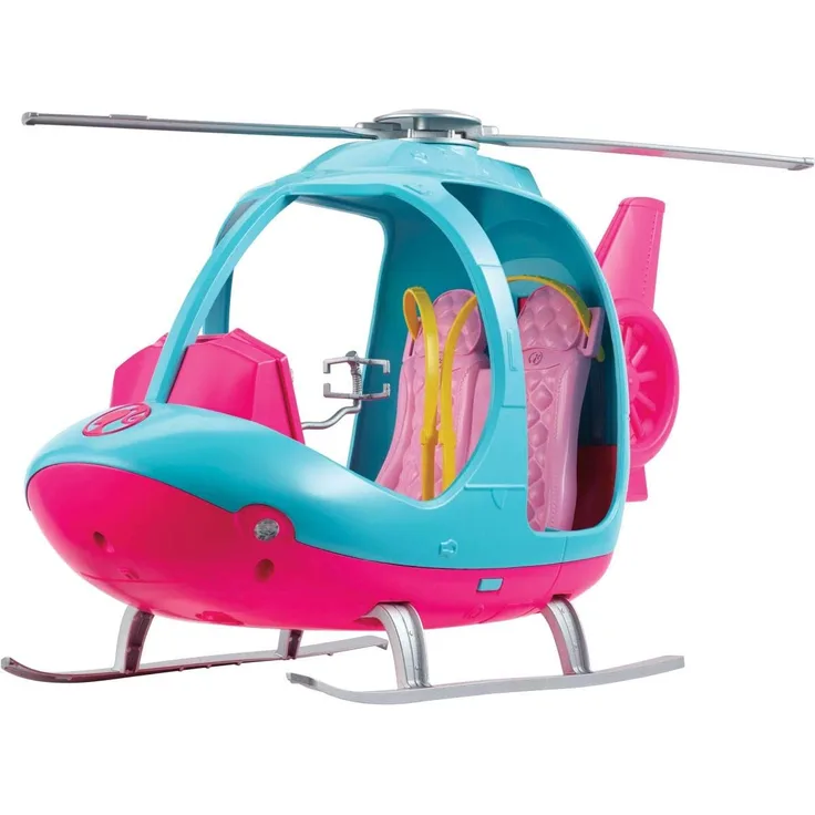 Barbie FWY29 - Reise Hubschrauber mit Platz für zwei Puppen aus Barbie Dreamhouse Adventures, Puppen und Puppenzubehör Spielzeug ab 3 Jahren