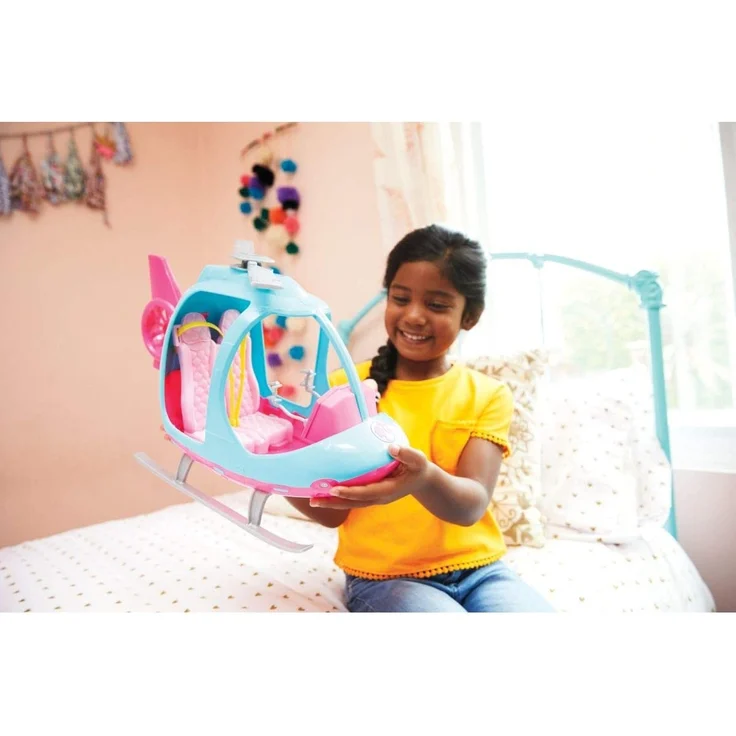 Barbie FWY29 - Reise Hubschrauber mit Platz für zwei Puppen aus Barbie Dreamhouse Adventures, Puppen und Puppenzubehör Spielzeug ab 3 Jahren – Bild 2