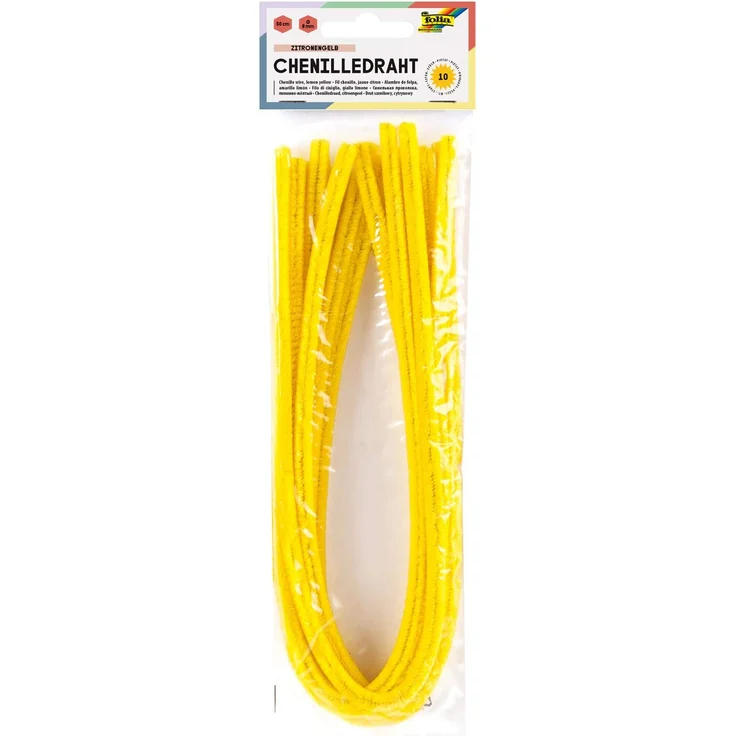 Pfeifenputzer Chenilledraht gelb, 10 St. Ã¡ 50 cm, D: 8 mm – Bild 1