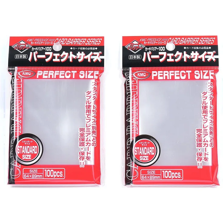 KMC 100 Pochettes Card Barrier Perfect Size Soft Sleeves × 2 Pack Value Set !