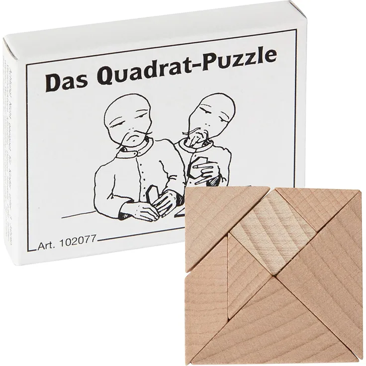 Bartl 102077 Mini-Holz-Puzzle Das Quadrat-Puzzle aus 7 kleinen Holzteilen