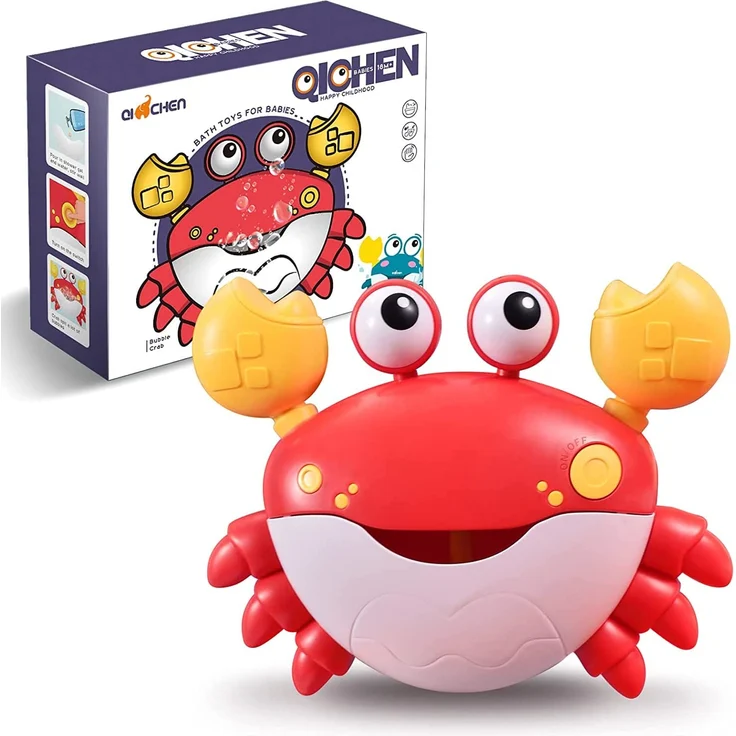 Jiosdo Baby Badewannenspielzeug, Krabbe Badespielzeug Bubble Mit Musik, Baby Wasserspielzeug Badewanne Spielzeug Kinder, Badespielzeug Baby ab 1 2 3 4 5 Jahr, Geschenke für Jungen und Mädchen (rot) – Bild 6