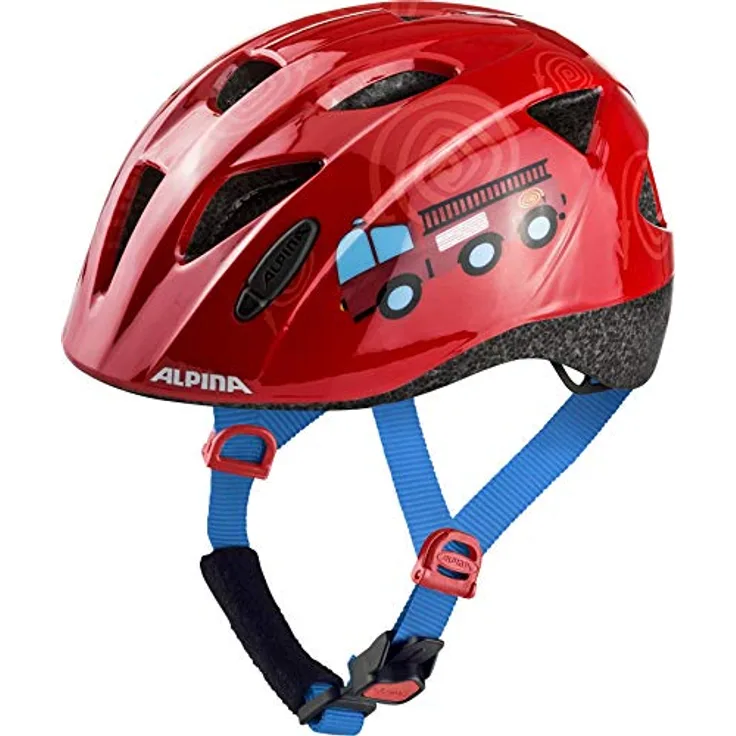 Alpina Kids Ximo Firefighter, Größe 45 - 49 cm - Fahrradhelm, Farbe Rot