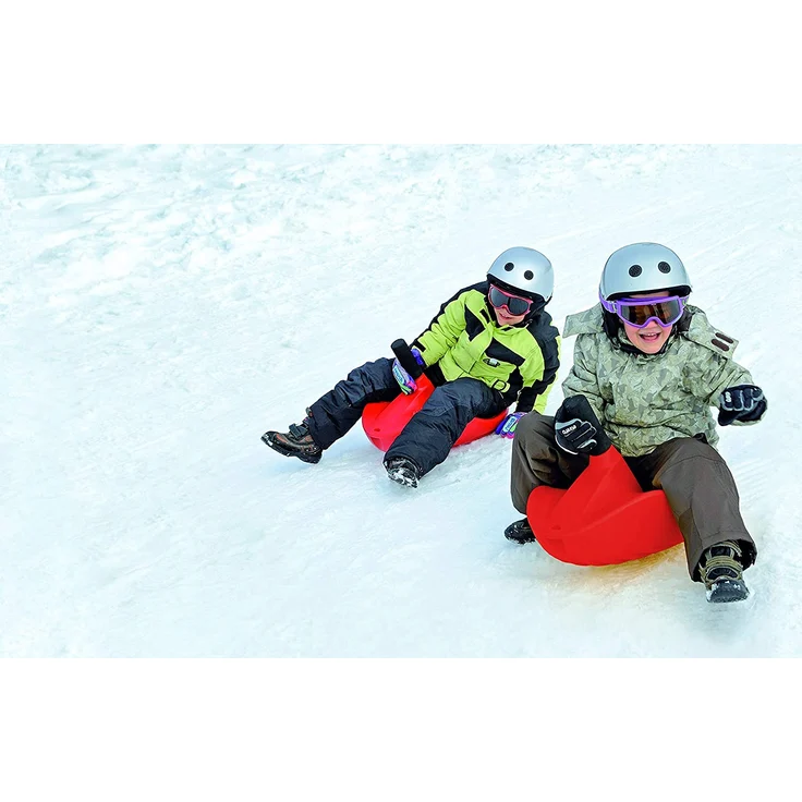 AlpenGaudi Zipfel - robuster Kunststoffrodel Schlitten für Kinder und Erwachsene mit einfacher Steuerung, rot, 57cm - Preisvergleich – Bild 2