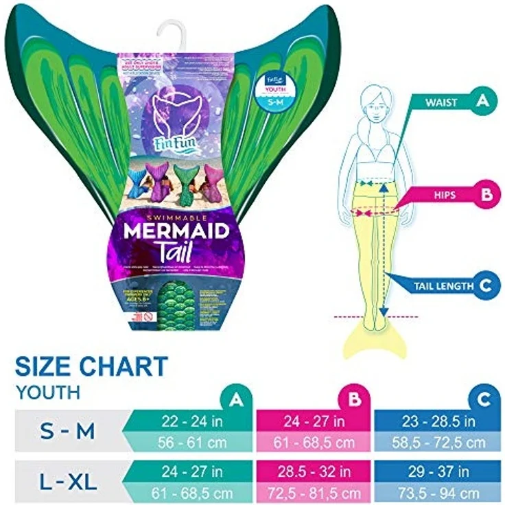 Fin Fun Meerjungfrau Mermaidens grün, S/M – Bild 2